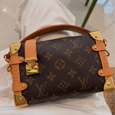👜LV路易威登｜side trunk軟盒子手提包斜挎包｜小號｜98新芯片款