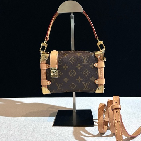 LV路易威登Side Trunk小號經典老花軟盒子包 晶片款