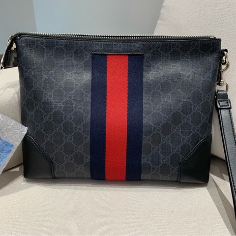 Gucci古馳紅藍條紋黑標029男士包