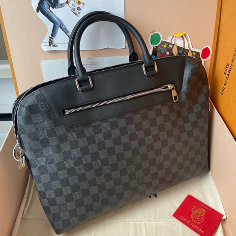 LV Louis Vuitton 路易威登  黑灰棋盘格公文包