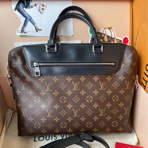 LV 路易威登POR TE-DOCUMENTS JOUR 男士棕老花公文包 通勤包