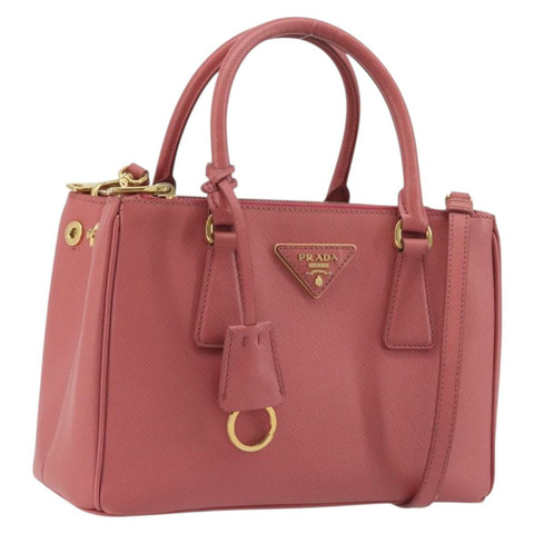 PRADA 手提包 Saffiano 2way 粉色金色色調 正品 BA14801M