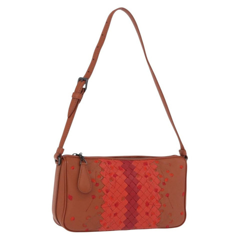 BOTTEGA VENETA INTRECCIATO 棕色皮革單肩包，正品，貨號 198750M