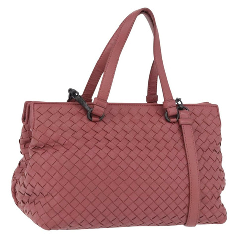BOTTEGA VENETA INTRECCIATO 手袋 皮革 2way 粉紅色 Auth 198745V