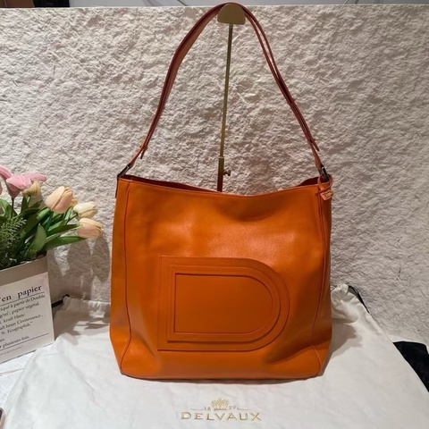 Delvaux/德爾沃 Louise橘色水桶包