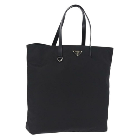 PRADA 尼龍托特包 黑色 銀色 正品 am12430V