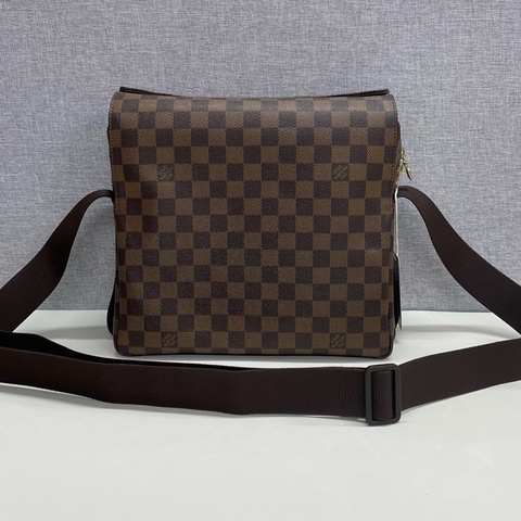 Louis Vuitton 路易威登 棕棋盤格豆腐包郵差包 單肩斜挎包 尺寸：28*14*25cm