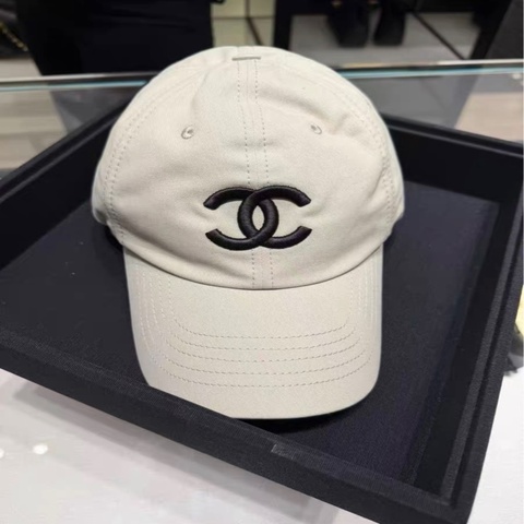 Chanel香奈兒26B灰白色鴨舌帽太陽帽