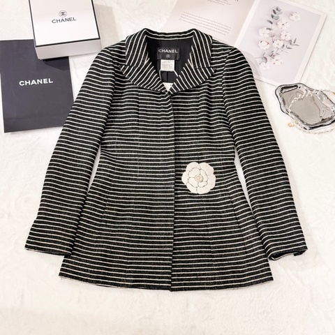 Chanel 2001 Cruise Vintage 黑白條紋外套