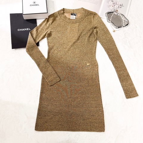 Chanel 09A Dress金棕針織連身裙