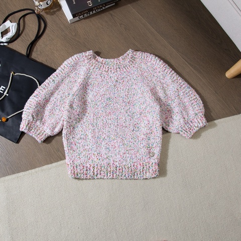 Chanel Top 彩色亮片針織短款上衣