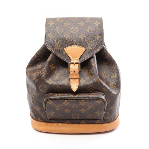 路易威登 Montsouris MM 雙肩包 M51136 Monogram 皮革 棕色 二手