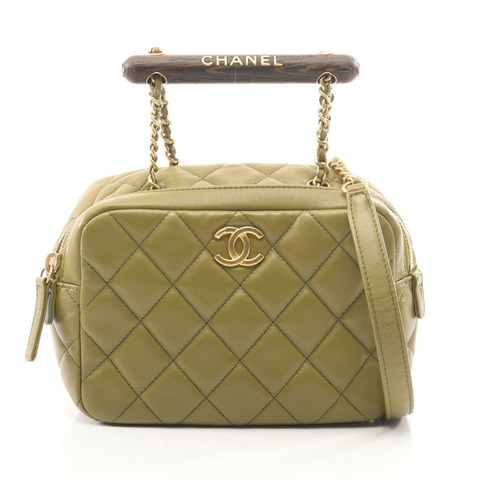 香奈兒 (CHANEL) 絎縫迷你保齡球鏈斜背包 AS4198 羊皮金色五金