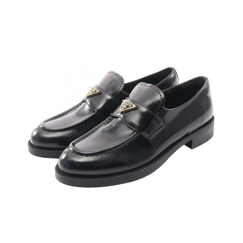 PRADA 三角標誌樂福鞋 #38 黑色真皮二手女款
