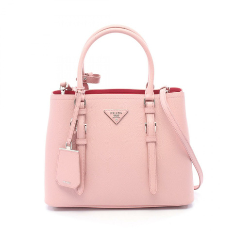 PRADA SAFFIANO CUIR 肩挎斜背包 BN2883 粉紅色皮革 二手 女士