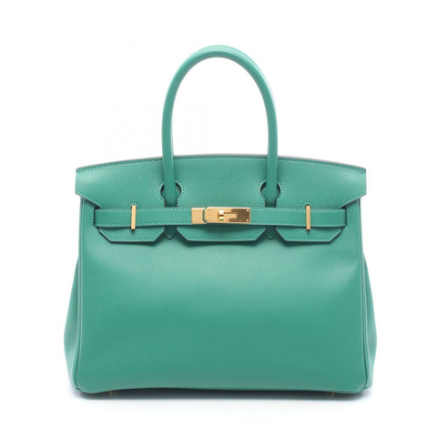 HERMES Birkin 30 手提包 Epsom 皮革綠 Vert vertigo GHW 二手女款 C