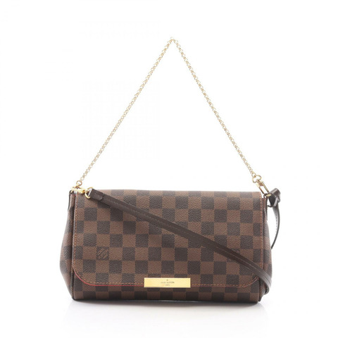 LOUIS VUITTON 最愛 MM 肩斜背包 手提包 N41129 Damier 皮革 Ebene