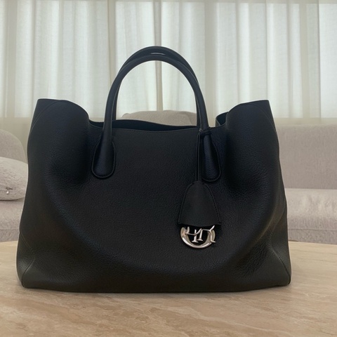 Dior 迪奧 Open Bar 黑色牛皮tote托特包斜挎包 有肩帶