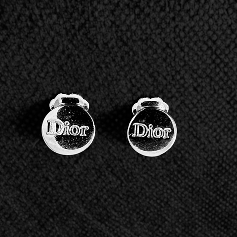 Dior 復古圓型金屬夾式耳環