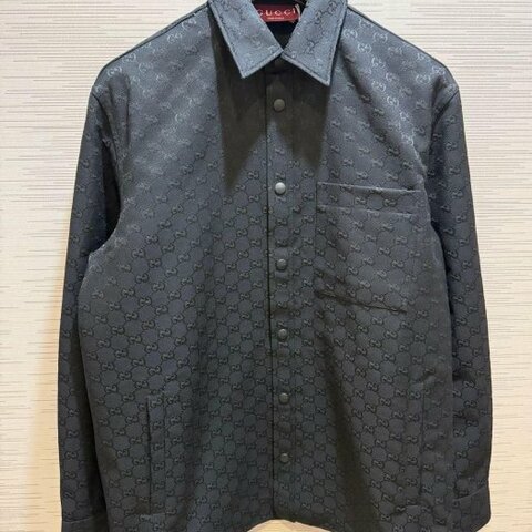 💎Han's house精品服飾💎GUCCI 滿版 GG 襯衫 外套 現貨 46號 M ~ XL 原價54500