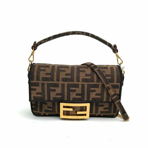 FENDI Baguette法棍包Mini老花帆布同款肩背包