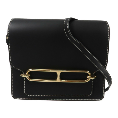 HERMES Sombrero皮革Roulis 23肩背袋Noir