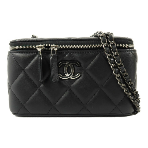 CHANEL 羊皮皮革Vanity Case鏈帶肩背袋