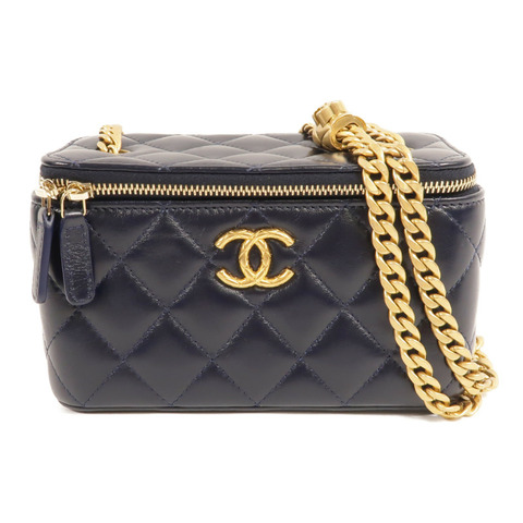 CHANEL 羊皮皮革Vanity Case鏈帶肩背袋