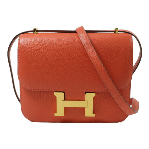HERMES Epsom皮革Constance Mini肩背袋Rose Jaipur