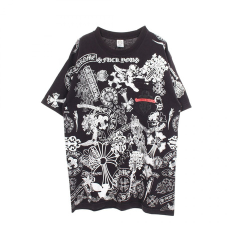Chrome Hearts 多圖案半袖T卹，附口袋，棉質，二手，L碼