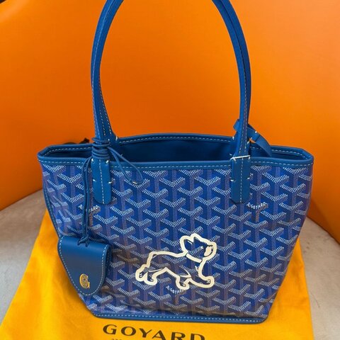 GOYARD戈雅 藍色限定法鬥塗鴉Mini Tote 手提包單肩包