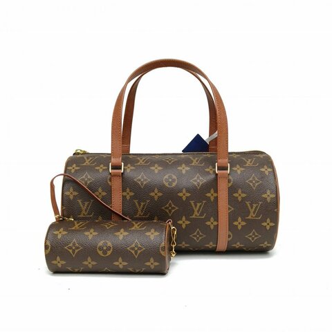 LOUIS VUITTON 中古圓筒包老花PVC1998子母桶肩背包