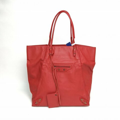 BALENCIAGA 紅色羊皮革Papier紙袋包肩背包