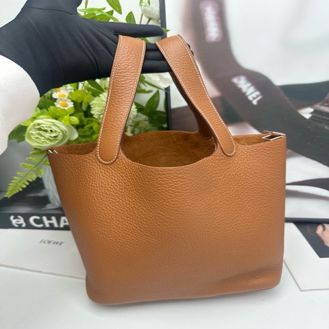 愛馬仕Hermes Picotin Lock 菜籃子22 金棕銀扣 U刻