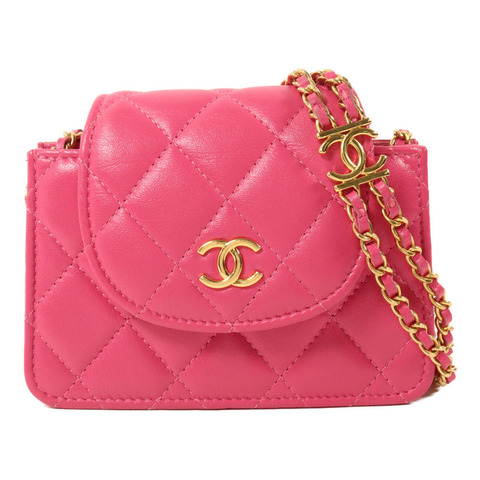 CHANEL 牛皮皮革Card Holder Chain鏈帶肩背袋