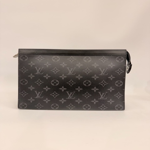 LV 黑原花pochette voyage 手拿包