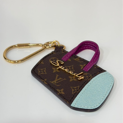 LV 限量 全皮 牛皮 紫 藍 老花 原花 字紋 金屬 SPEEDY 鑰匙圈 吊飾 掛飾 key chain