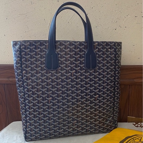 99新goyard/高雅德 sac voltaire海軍藍竪款托特包 男女同款 小牛皮短手提柄 黃色棉布內襯 敞口設計 商務通勤主力托特 附件：防塵袋 尺寸：38*38.5*11.5cm