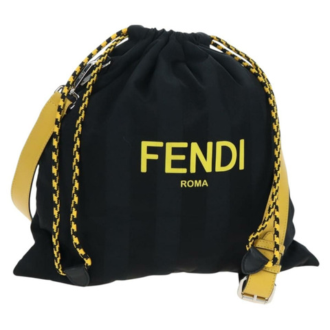 FENDI Pecan Canvas Pak Peking 單肩包 尼龍 銀色 黑色 正品 196280M