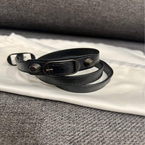 BALENCIAGA 巴黎世家 TRIPLE TOUR 三環皮手環皮革黑色