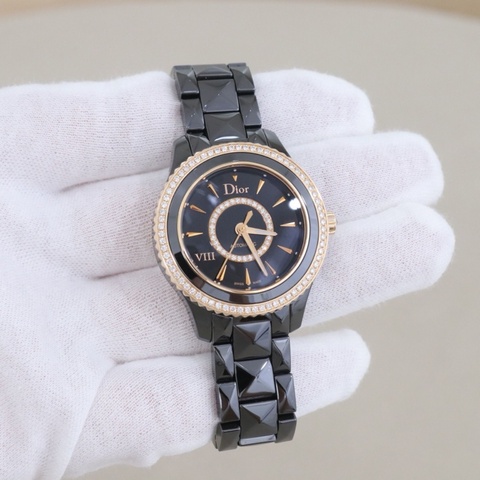 99新 DIOR 迪奧VIII系列女士自動機械表，18K玫瑰金 表徑33