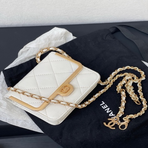 Chanel香奈兒23P絕版腰包白金mini woc
