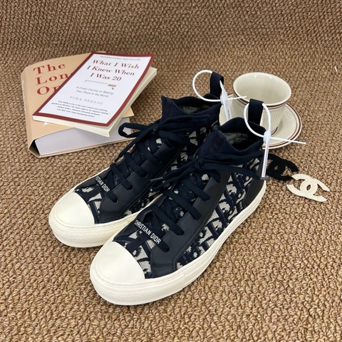 Dior 迪奧 walk 襪套滿印 藍白 39碼