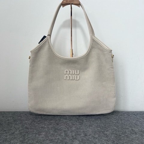 Miu Miu 繆繆  IVY hobo 腋下 白色燈芯絨 購物袋 托特包手提包 單肩斜挎