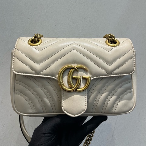 GUCCI 古馳 marmont馬蒙22白金 新新款內里 黑標042