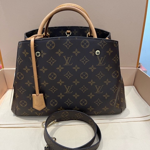 LV 路易威登 老花蒙田中號，經典老花款 18編碼
