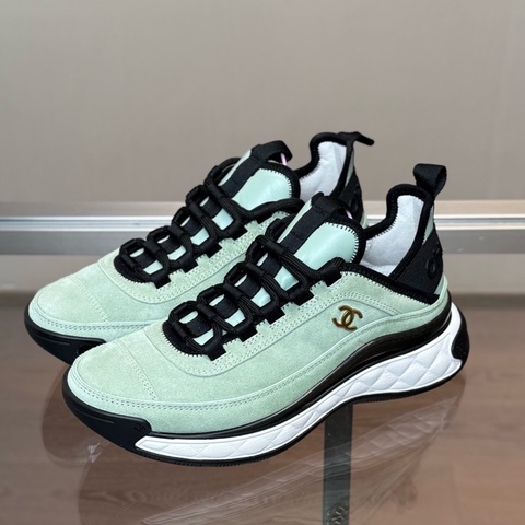 Chanel/香奈兒 24C 牛油果綠氣墊厚底老爹鞋 尺碼/36碼 閒置新