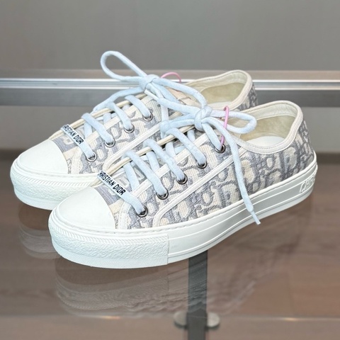 迪奧/Dior Walk'n'Dior 灰色滿印老花刺繡板鞋 尺碼/36