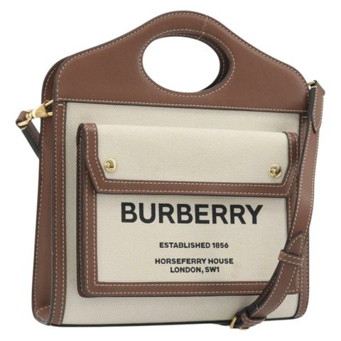 BURBERRY 單肩帆布雙肩包，棕色金色，正品 mr2830V