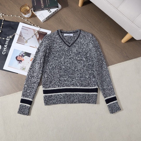Dior 20FW 混色V領針織毛衣